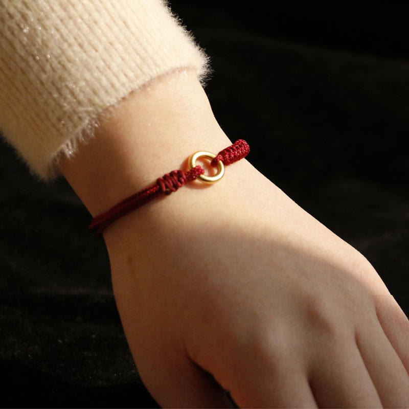 Nimara Ritual Alloy Peace Buckle Luck Red String Bracelet